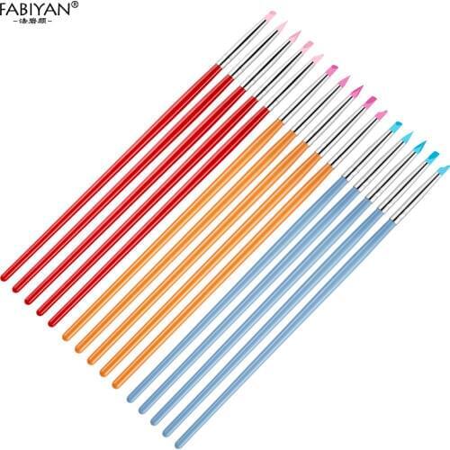 Soft Silicone Carving 5Pcs Nail Art Pen Brush Craft Pottery Sculpture Emboss Shaping Hollow Building Clay Manicure Dotting Tools