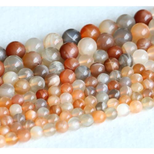 Real Genuine Natural Multi-color Yellow Orange Moonstone Sunstone flash light Round Loose Ball Beads 6mm 8mm 10mm 15" 05143
