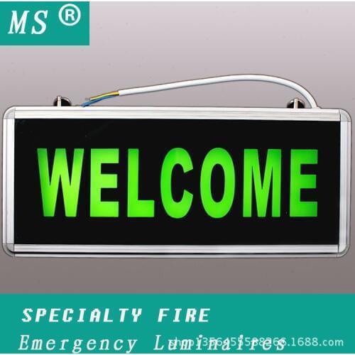 Customize pattern Buyer provides text Fire emergency lamp lighting indicator light LED safety exit sign light evacuation Market