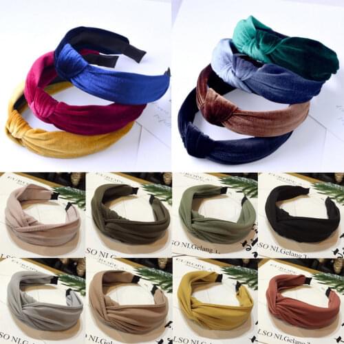 Solid Color Hairband Headband Knot Hair Hoop for Women Headwear Fashion Girls Hair Accessories New Simple Fabric Cross hair band