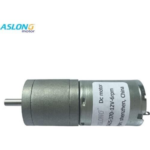 Wholesale 7pcs/lot 24v 370 dc gear motor 25mm gear box 12v 370 PMDC motor metal gear reducer CW/CCW factory supply JGA25-370