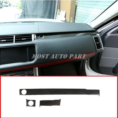 Carbon Fiber Interior Passenger Decoration Trim For Land Rover Range Rover Sport 2014-2019 3pcs LHD Car Decoration Car Trim