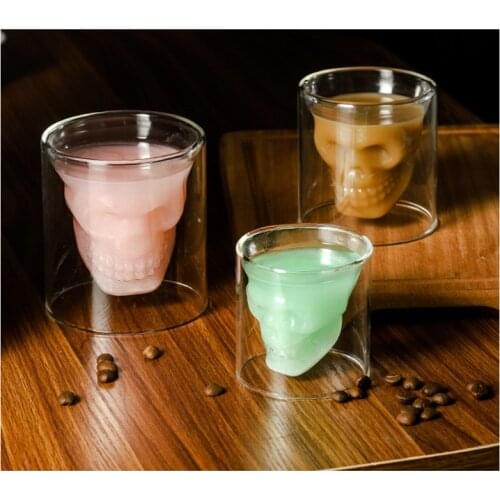 3 Sizess Skull Cup Shot Glass Transparent Cup Crystal Skull Head Glass Cup For Whiskey Wine Vodka Bar Club Beer Wine Glass