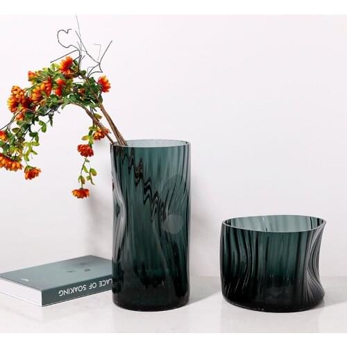 Nordic light luxury glass vase modern home living room dining table flower hydroponic flowerware glass ornament crafts
