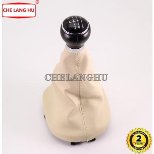 For volkswagen VW Caddy 2003 2004 2005 2006 2007 2008 2009 2010 Car-styling 6 speed Gear yellow Gear shift knob leather Boot