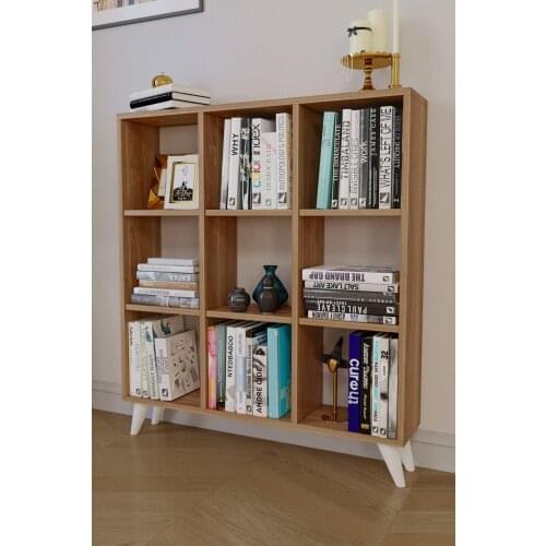 Platinum Cube Bookcase 9 Compartment Frame Bookshelf Shelf Library Walnut