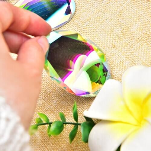 15Pcs Ab Color Rhinestone Mirror Oval/Round Flatback Glass Diamond Glued On Clothing Shoes 3D Gems Diy Decor Wedding Accessories