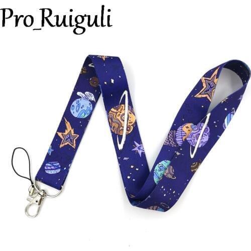 100pcs Universe star plant Neck Strap Lanyard keychain Mobile Phone ID Badge Holder Rope Key Chain Keyrings cosplay Accessories