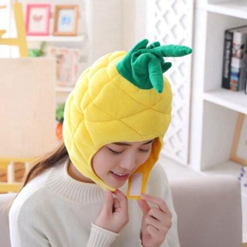 Funny Pineapple Fruit Plush Hat Christmas Cosplay Party Costume Cap Photo Prop NEW