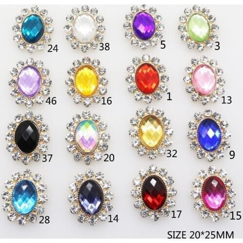 ZMASEY Metal 20*25mm Oval Alloy Buttons 16Color Sewing Crown Button Accessories Ribbon Card Holiday Party Decoration