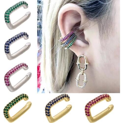 1 pcs Fashion Non Piercing Ear Cuff Clip On Clip Earring Cartilage Closure Rings with Mulitlayer Crystal Beads High Quality