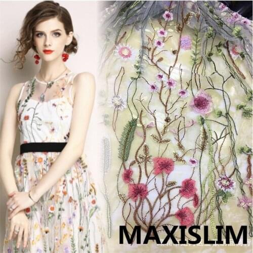 Diy Handmade 1yard Fashion Hot Sale Water plants Net Fabric African Lace For Clothes Skirts And Important Occasions Width:130CM