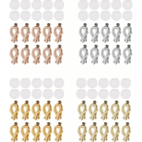 20Pcs DIY Earrings Converter With Comfort Earring Pads Turn Pierced Into Clip-On