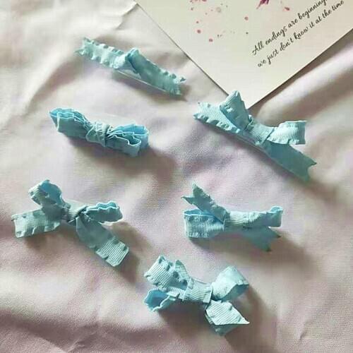 2020 New Handmade Accessories Teddy Yorkshire Maltese furry pearl Pet Grooming Hair Bow Wavy edge webbing hair clip