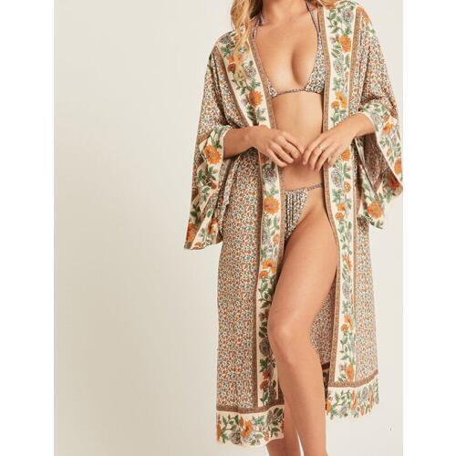 2020 Sexy Beach Cover Up Printed Beach Swimsuit Beach Dress Women Bikini Swimwear Summer Beach Wear Loose Boho Kimonos