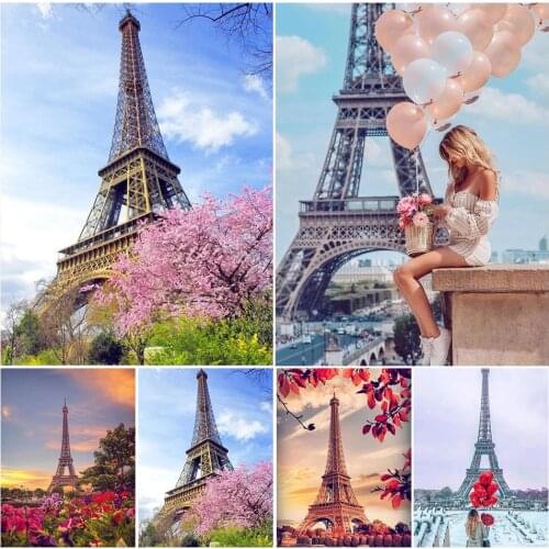 5D Diy Diamond Painting Full Square Paris Tower Cross stitch Picture of Rhinestones Decor Embroidery Diamond Mosaic Landscape