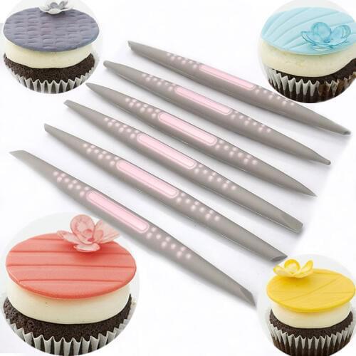 6Pcs/set Fondant Cake Sugar Soft Tip Shapers Modelling tool Cakes Cupcake Decorating Flower Modelling Craft Clays Tools