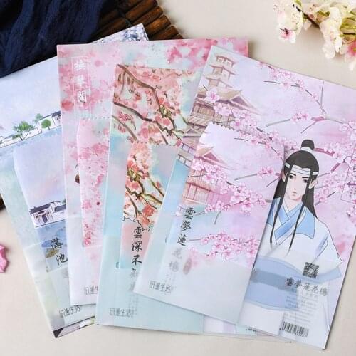 9 Pcs/Set 3 Envelopes+6 Sheets Letter Paper Anime Mo Dao Zu Shi Series Envelope Fans Gift Stationery