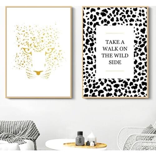Abstract Leopard Quotes Nordic Posters And Prints Wall Art Canvas Painting Animals Wall Pictures For Living Room Decor