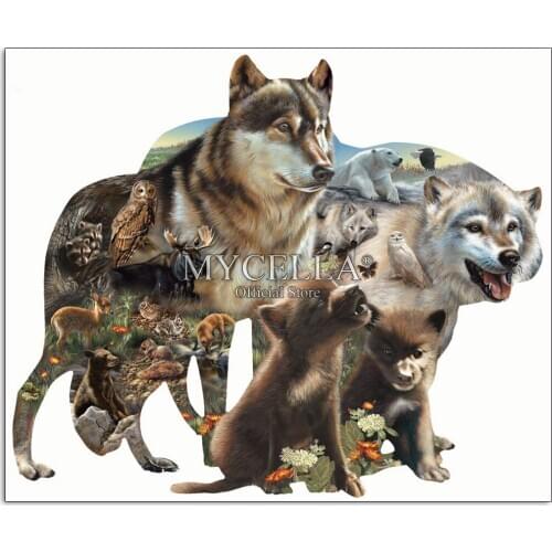 Wolf 5d Diy Diamond Painting Cross Stitch Wolves Baby Animals Diamond Embroidery Wildlife Diamond Mosaic Needlework Home Decor
