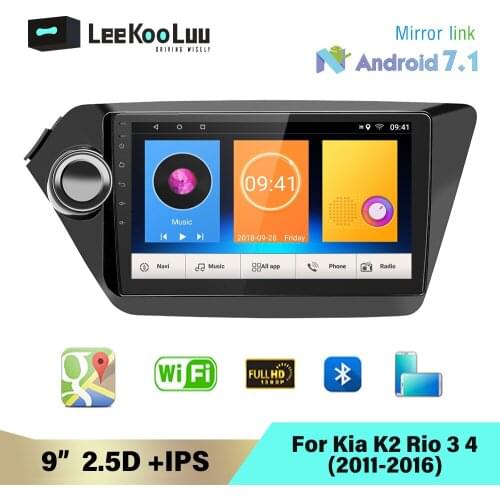 LeeKooLuu Android 2din car radio gps navigation multimedia player for Kia K2 RIO 3 4 2010 2011 2012 2013 2014 2015 2016 2017