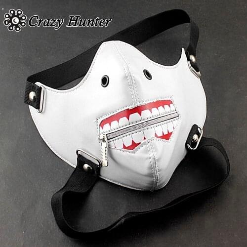 White Fashion Womens Punk Unisex Mask Costume Cosplay Dress