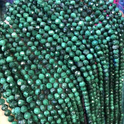 Natural Malachite Beads Round Section Stone Loose Beads 2 3 4 MM Pick Size For Making DIY Jewelry Necklace