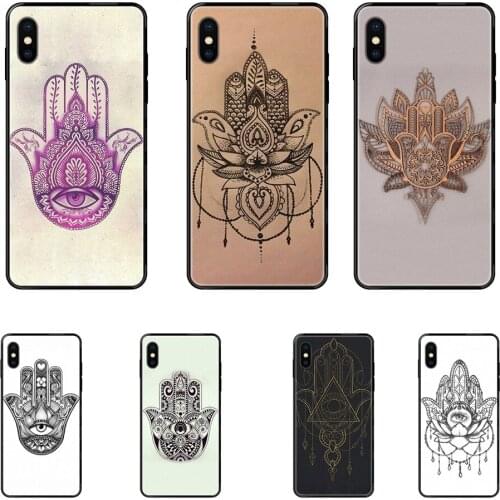 Hamsa Hand Mandala For Huawei P8 P9 P10 P20 P30 P40 P Smart Lite Plus Pro 2017 2019 Colores Black Soft Art Print Cover Case