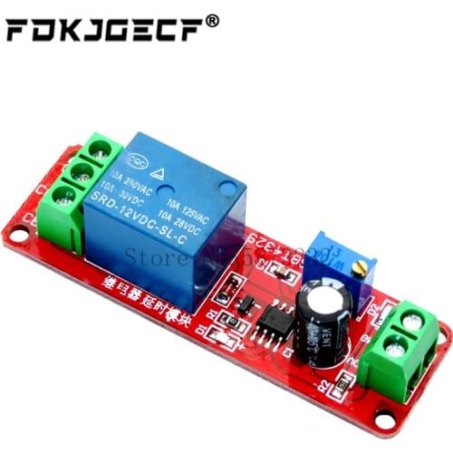 DC 12V Timer Delay Relay Shield Module NE555 Timer Switch Adjustable Controller Module 0 to 10 Second 0~10S Car Oscillator