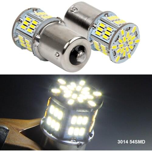 EURS 1156 1157 LED Bulb P21W BA15S Reverse Lights BAY15D 3014 57 SMD Car Led light Auto Brake Lamp 12V Super White Yellow Red