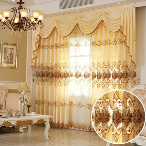 European Grade Soluble Embroidery Hollow Curtain Cloth Curtain Tulle Modern Curtains for Living Dining Room Bedroom Atmosphere