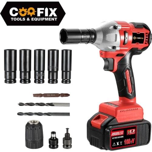 COOFIX 21V Electric Impact Wrench Brushless Cordless Electric Impact Wrench Rechargeable Battery Wrench Power Tools