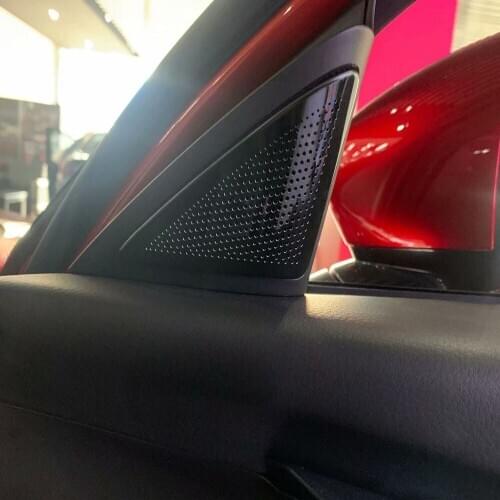 For Mazda CX-30 CX 30 CX30 2020 Car Door Audio Shelf Chrome Speakers Cover Trim Bezel SubWoofer Frame Garnish Accessories