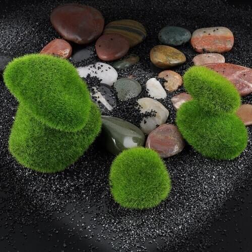 1pc Artificial Green Moss Ball Fake Stone Simulation Plant DIY Decoration For Shop Window Hotel Home Office Plant Wall Decor