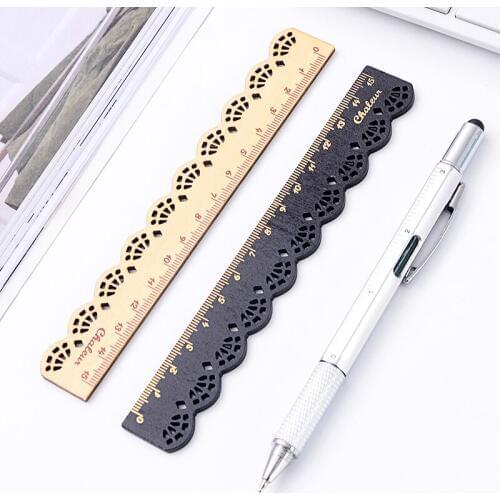 2 pcs/lot Sweet Wood Ruler Kawaii Lace Vintage Rulers Creative Gift for Kids School Supplies Stationery 15cm