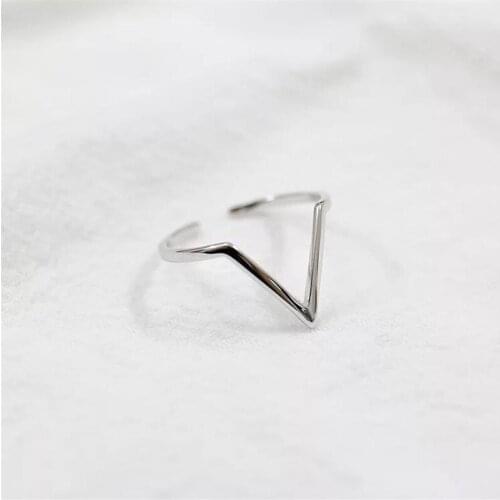 925 Sterling Silver Geometric Triangle Rings For Women Girls Wedding Finger Ring Handmade Fashion Jewelry jz540