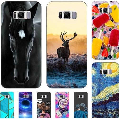 Fashion Bumper Cute Case For Samsung Galaxy S8 Plus S8+ G955 S 8 G950 Case Soft Silicone Cat Horse Flower Cover Back Shell