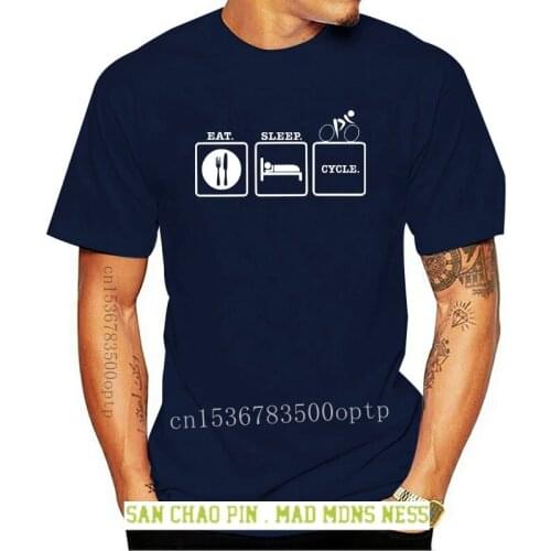 Youth Round Collar Customized T-Shirts Eat Sleep Cycle T-SHIRT Biker Cycls Bicycle Fitness Funny birthday fashion gift Tee Shir