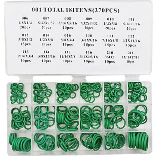 270 PCS Thermostability Rubber O Ring Assortment Kit O-Ring Seals Set Nitrile Rubber O-Ring Popular 18 Sizes With Case
