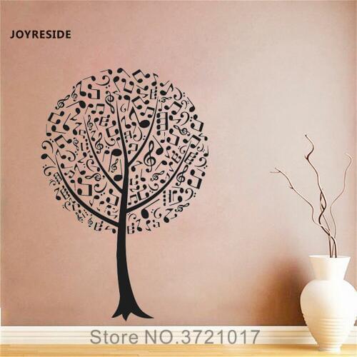 JOYRESIDE Music Melody Musical Notes Wall Tree Decal Vinyl Sticker For Childrens Room Decoration Home Bedroom Art Mural A197