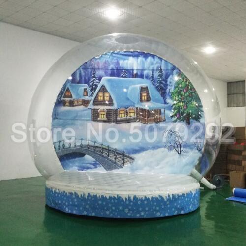New Inflatable Christmas Decoration Products 3M Dia Inflatable Snow Globe For Advertising Human Size Snow Globe Photo Booth