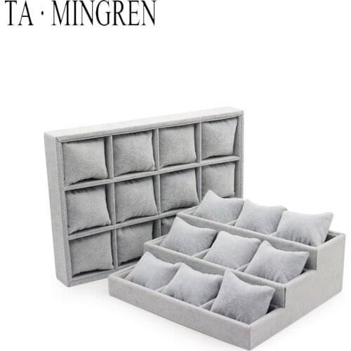 New Product Customized Size Velvet Pillow Cushion Watch Tray Display For Jewelry Femal Bracelet Showcase Stand