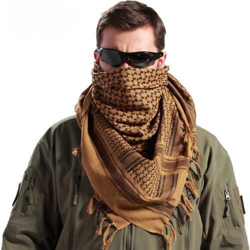 Outdoor Unisex Army Military Tactical Arab Shemag Cotton Scarves Hunting Paintball Head Scarf Face Mesh Desert Bandanas Scarf