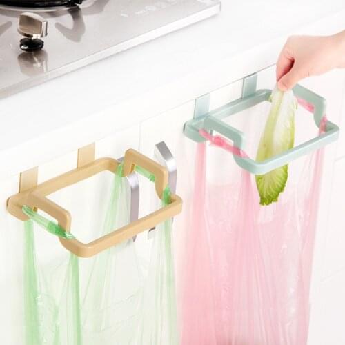 Garbage Bags Shelf Trash Can Bracket Household Wastebasket Cabinet Door Rag Rack Kitchen Storage Wall Shelf Organizer Zero Waste
