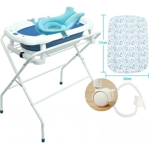 Portable Baby Bathinette, Folding Changing Table Infant Diaper Station with Bath Tub Unit
