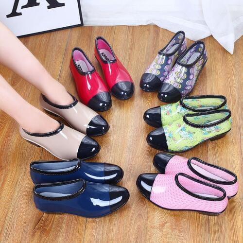 Naked Rainboots,Shallow out Water Shoes,Antiskid Kitchen Working Shoes,Woman Unibody Galoshes,Rubber Shoe,Soft PVC,Dropshipping