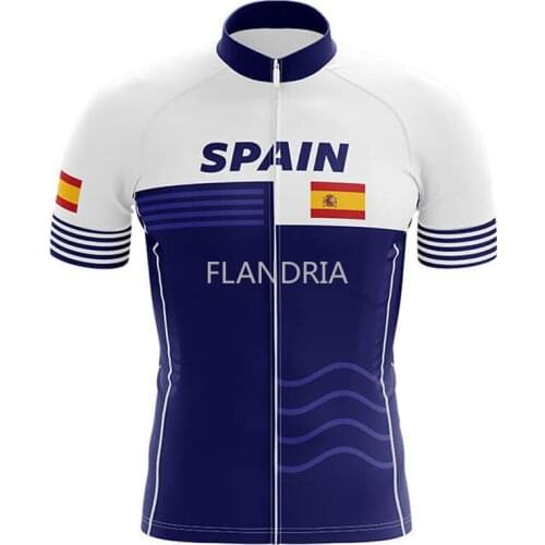 Blue Spain Cycling Jersey Man Mountain Bike Clothing Quick-Dry Racing MTB Bicycle Clothes Uniform Breathale Cycling Clothing