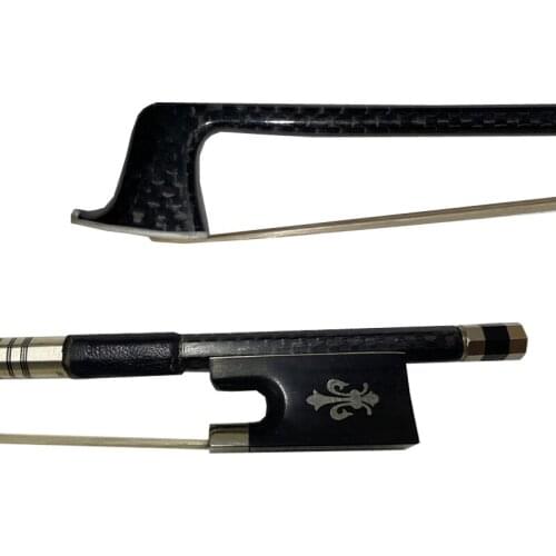 Free shipping 3pcs of 4/4 Weave carbon fiber Violin Bow Ebony nicker sivler FLEUR DE LIS ebony with white bow hair