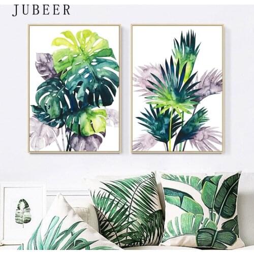Nordic Style Leaves Posters and Prints Living Room Wall Art Canvas Paintings on The Wall Plant Room Decorative Pictures for Home