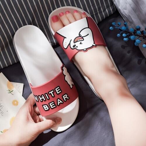 Bathroom Home Slippers Men and Women Home Indoor Anti-slip Couple PVC Cartoon Home Shoes Home Slipers for Women Men Shoes